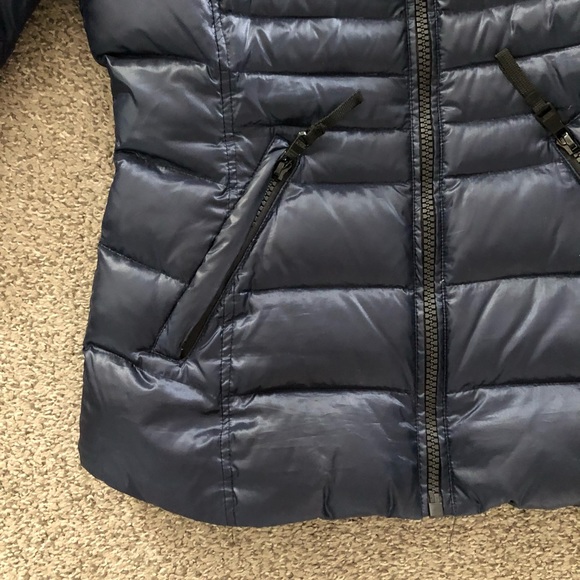 Navy blue Andrew Marc puffer hooded jacket - Picture 4 of 7